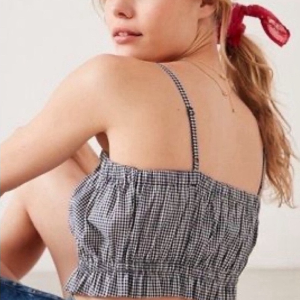Kimchi Blue Black and White Gingham Crop Top from Urban Outfitters